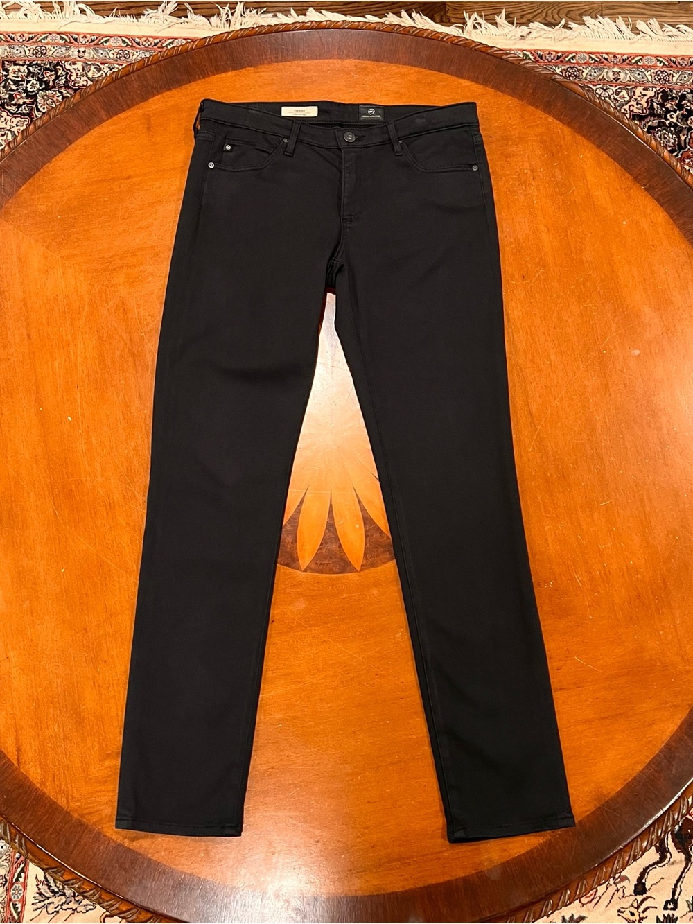 AG Adriano Goldschmied The Stilt Low-Rise Cigarette Jean Super Black 29R Fitted - Picture 4 of 16